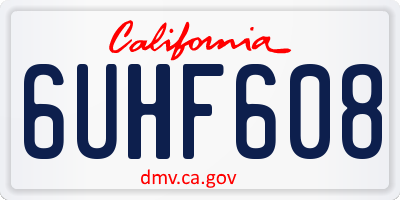 CA license plate 6UHF608