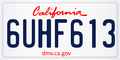 CA license plate 6UHF613