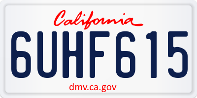 CA license plate 6UHF615