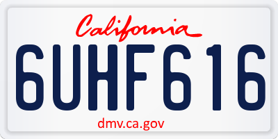 CA license plate 6UHF616