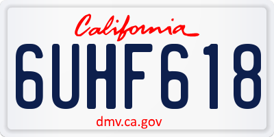 CA license plate 6UHF618