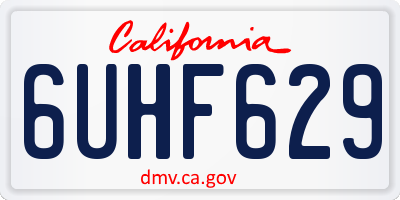 CA license plate 6UHF629