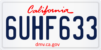 CA license plate 6UHF633