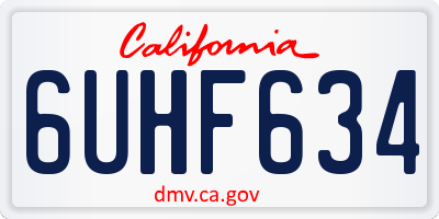 CA license plate 6UHF634