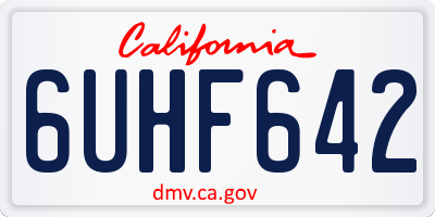 CA license plate 6UHF642