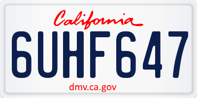 CA license plate 6UHF647