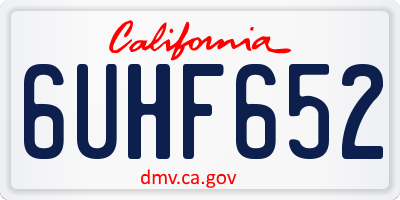 CA license plate 6UHF652