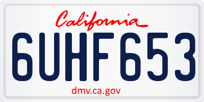 CA license plate 6UHF653