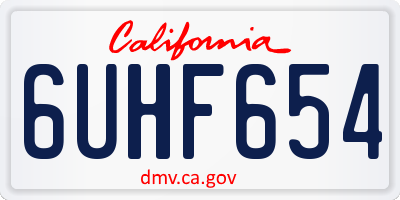CA license plate 6UHF654