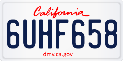 CA license plate 6UHF658