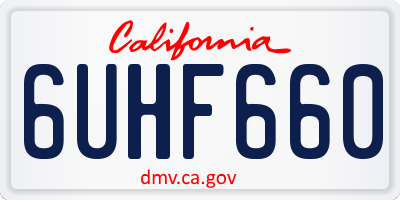 CA license plate 6UHF660