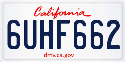 CA license plate 6UHF662