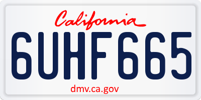 CA license plate 6UHF665
