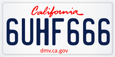 CA license plate 6UHF666
