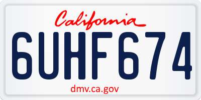 CA license plate 6UHF674