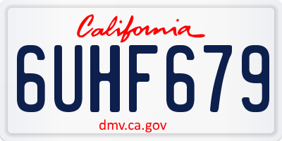 CA license plate 6UHF679