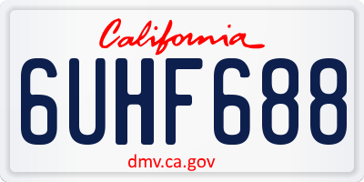 CA license plate 6UHF688