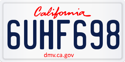 CA license plate 6UHF698