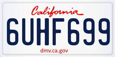 CA license plate 6UHF699