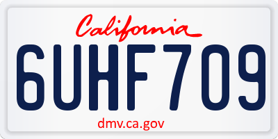CA license plate 6UHF709