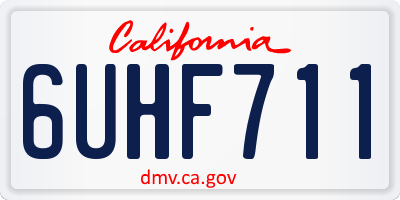 CA license plate 6UHF711