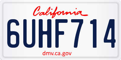 CA license plate 6UHF714