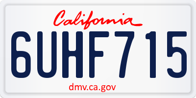 CA license plate 6UHF715