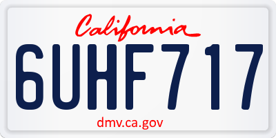 CA license plate 6UHF717