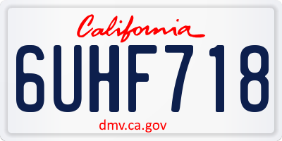 CA license plate 6UHF718