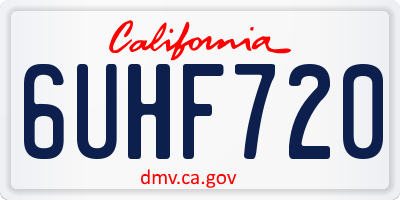 CA license plate 6UHF720