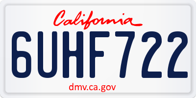 CA license plate 6UHF722