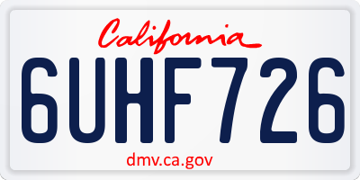 CA license plate 6UHF726