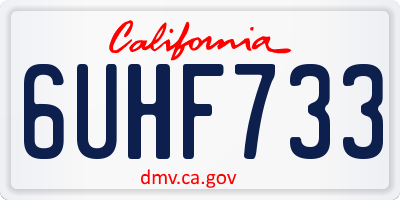 CA license plate 6UHF733