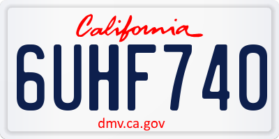 CA license plate 6UHF740