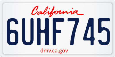 CA license plate 6UHF745