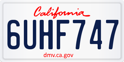 CA license plate 6UHF747