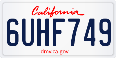 CA license plate 6UHF749