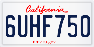CA license plate 6UHF750