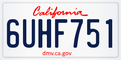 CA license plate 6UHF751