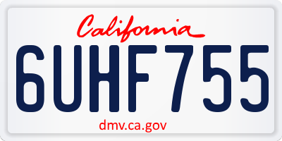 CA license plate 6UHF755