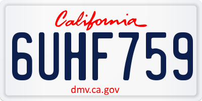 CA license plate 6UHF759