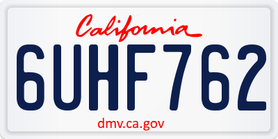 CA license plate 6UHF762