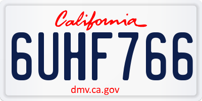 CA license plate 6UHF766