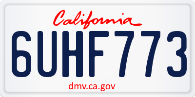 CA license plate 6UHF773