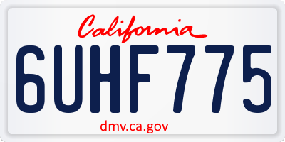 CA license plate 6UHF775
