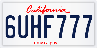 CA license plate 6UHF777