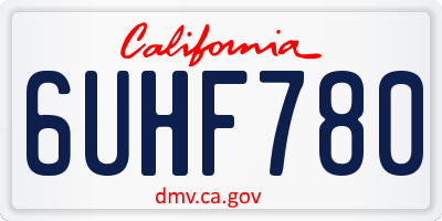 CA license plate 6UHF780