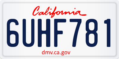 CA license plate 6UHF781