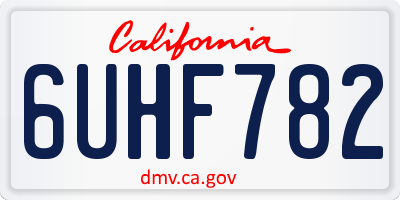 CA license plate 6UHF782