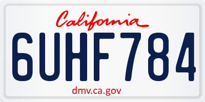 CA license plate 6UHF784